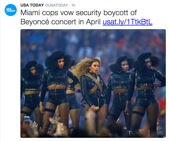 Miami Police Dept. Votes on Boycott for Beyonce's Formation World Tour